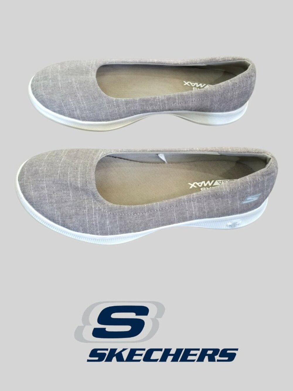SKECHERS Gray Go Step Lite slip On Flat Casual Shoes womens 7.5